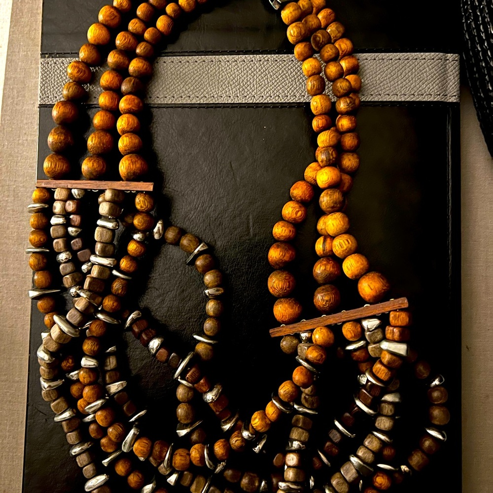 Wooden bead necklace